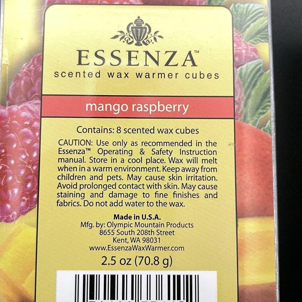 Mango Raspberry & Cucumber Sage Wax tart ESSENZA Brand 2 packages - 16 Chips NEW